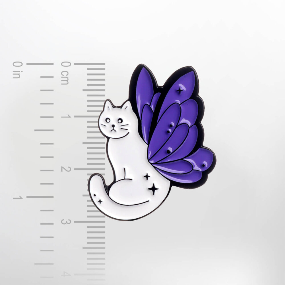 Butterfly Cat – Smaltovaný odznak (#340) - Image 2