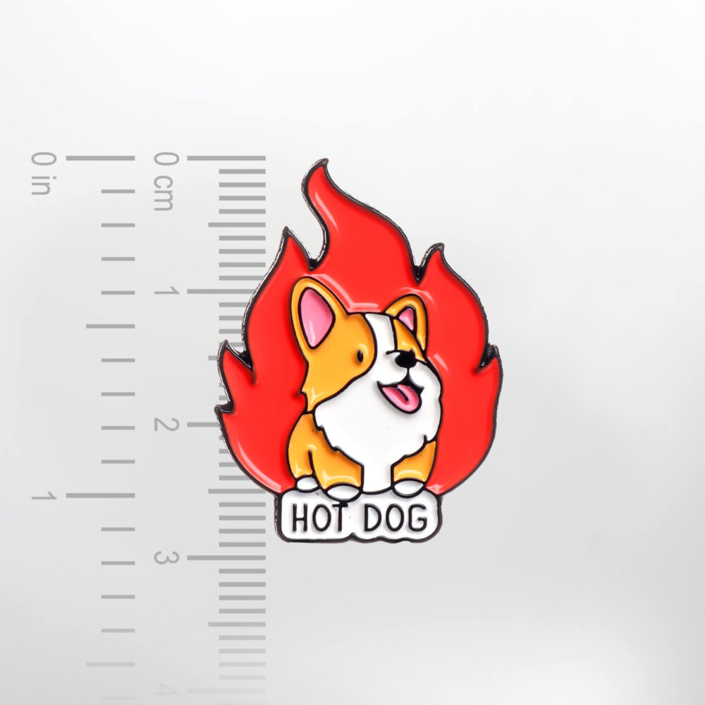 Hot Dog' Corgi – Smaltovaný odznak (#398) - Image 2